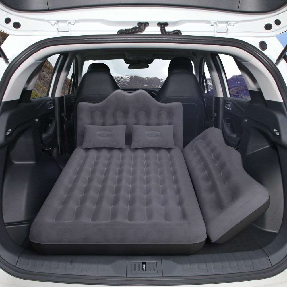 Umbrauto 29.53in/75cm Wide Car Air Mattress Inflatable SUV, Truck &amp; Van Back Seat Camping Bed with Pump &amp; Pillows,Black