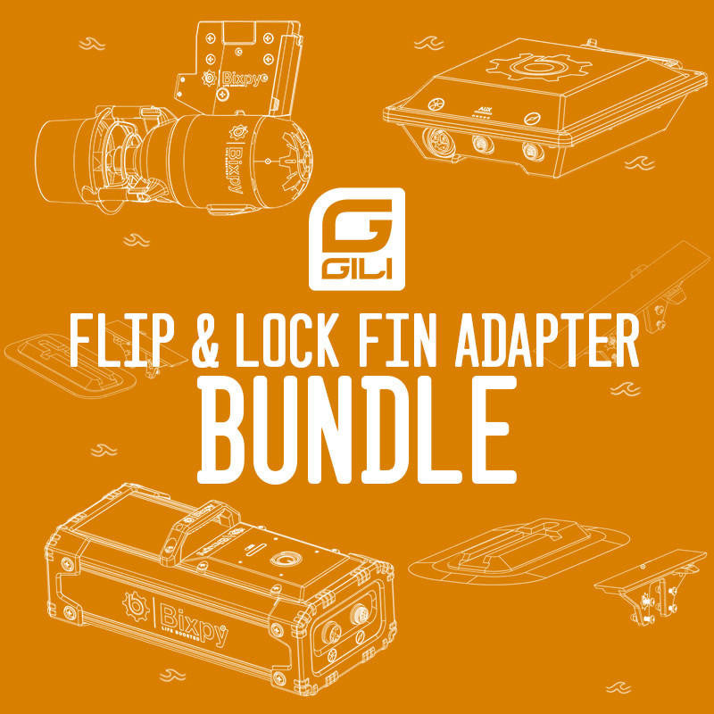 GILI/Bixpy K-1 Outboard Kit - Flip &amp; Lock Fin Adapter Bundle