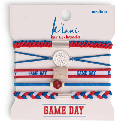 Game Day Red Blue White - Hair Tie Bracelet