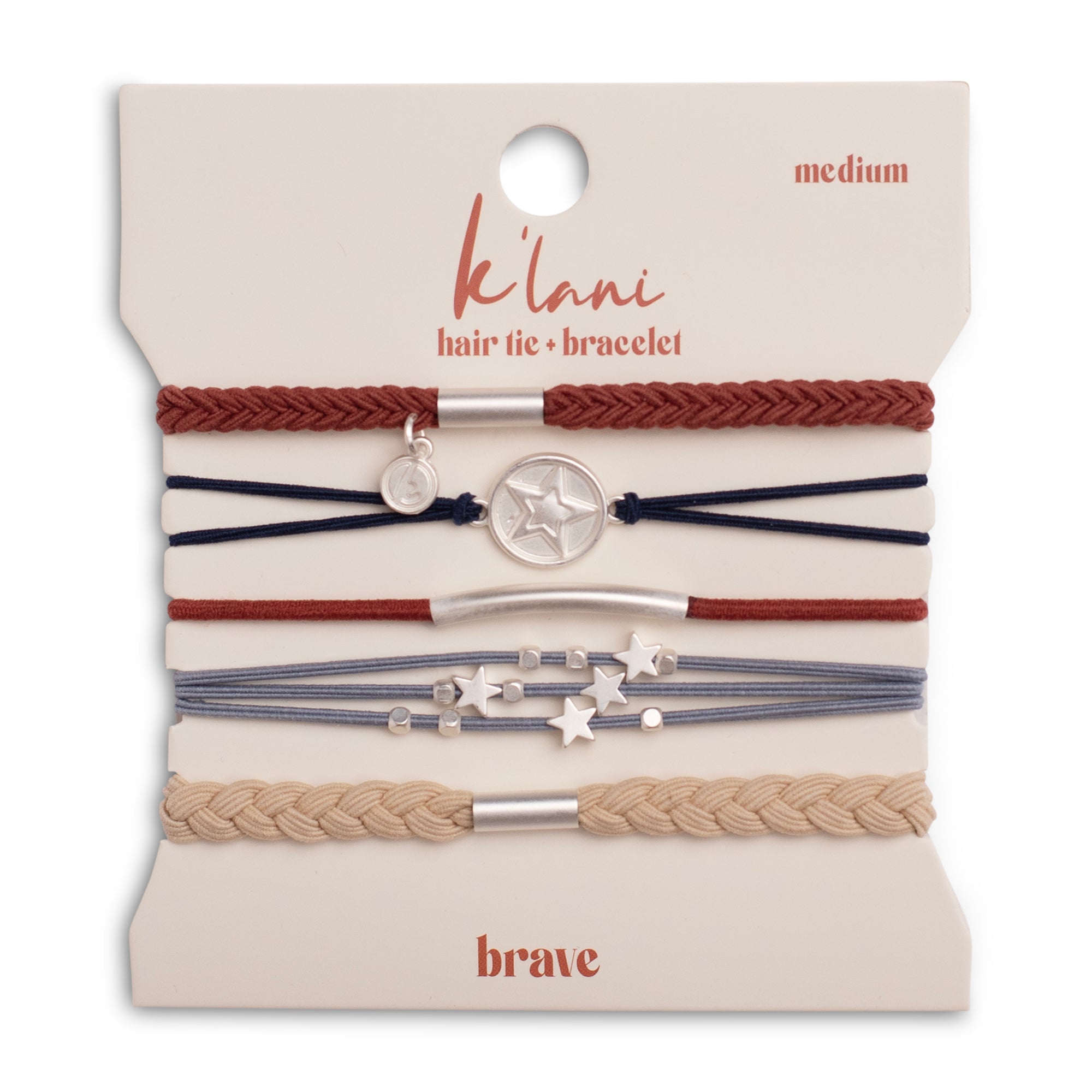 "Brave" Red, White &amp; Blue with Silver Star Accents