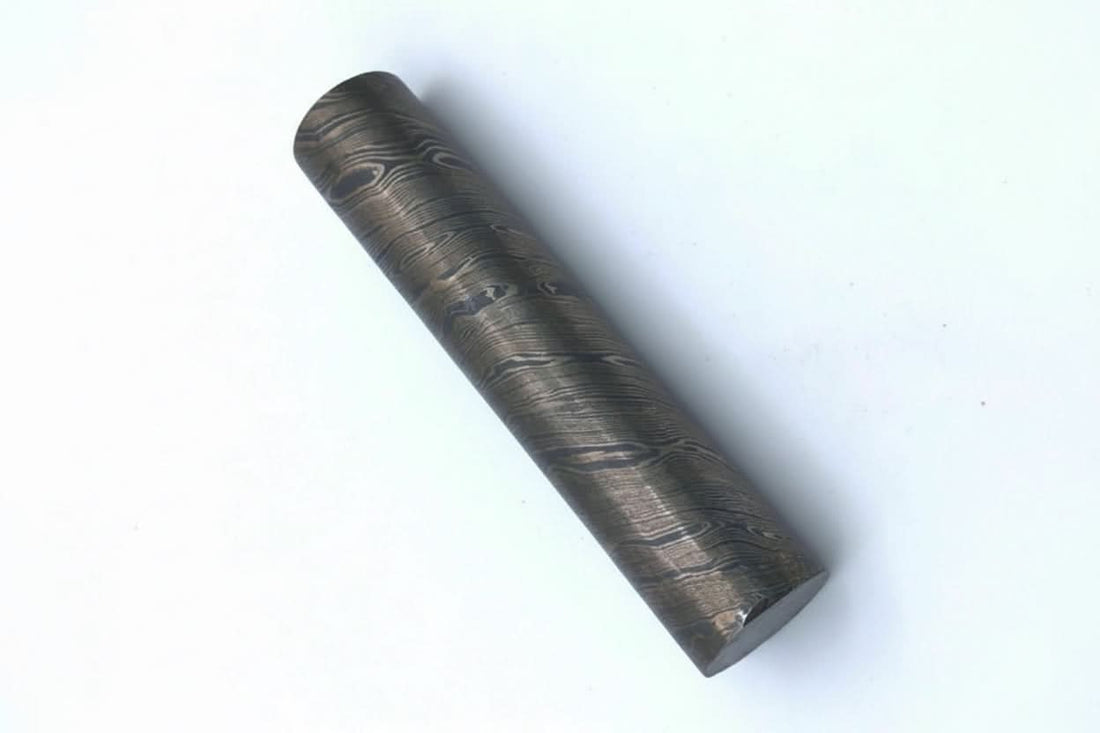 25.5 mm Damascus Steel Round Rod for Rings Pens Buckles