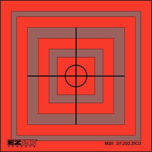 25 EZ2C Mini Shooting Targets Bright Fluorescent Self-Adhesive 3.5"x3.5" (25 count)