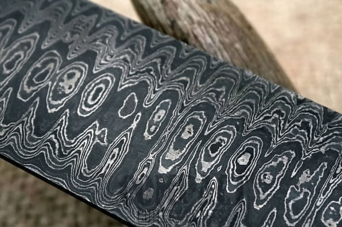 Damascus Steel 15" x 1.75" Blank Billet (Ledder) for Knife Making