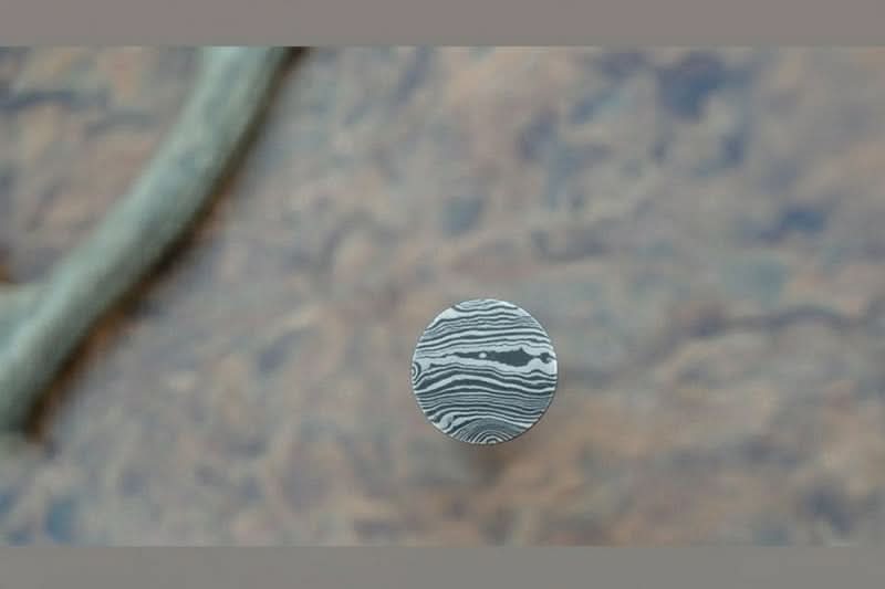 Damascus Steel Rod for Ring Making 10 Inch Round Damascus Bar Handmade Pattern Steel