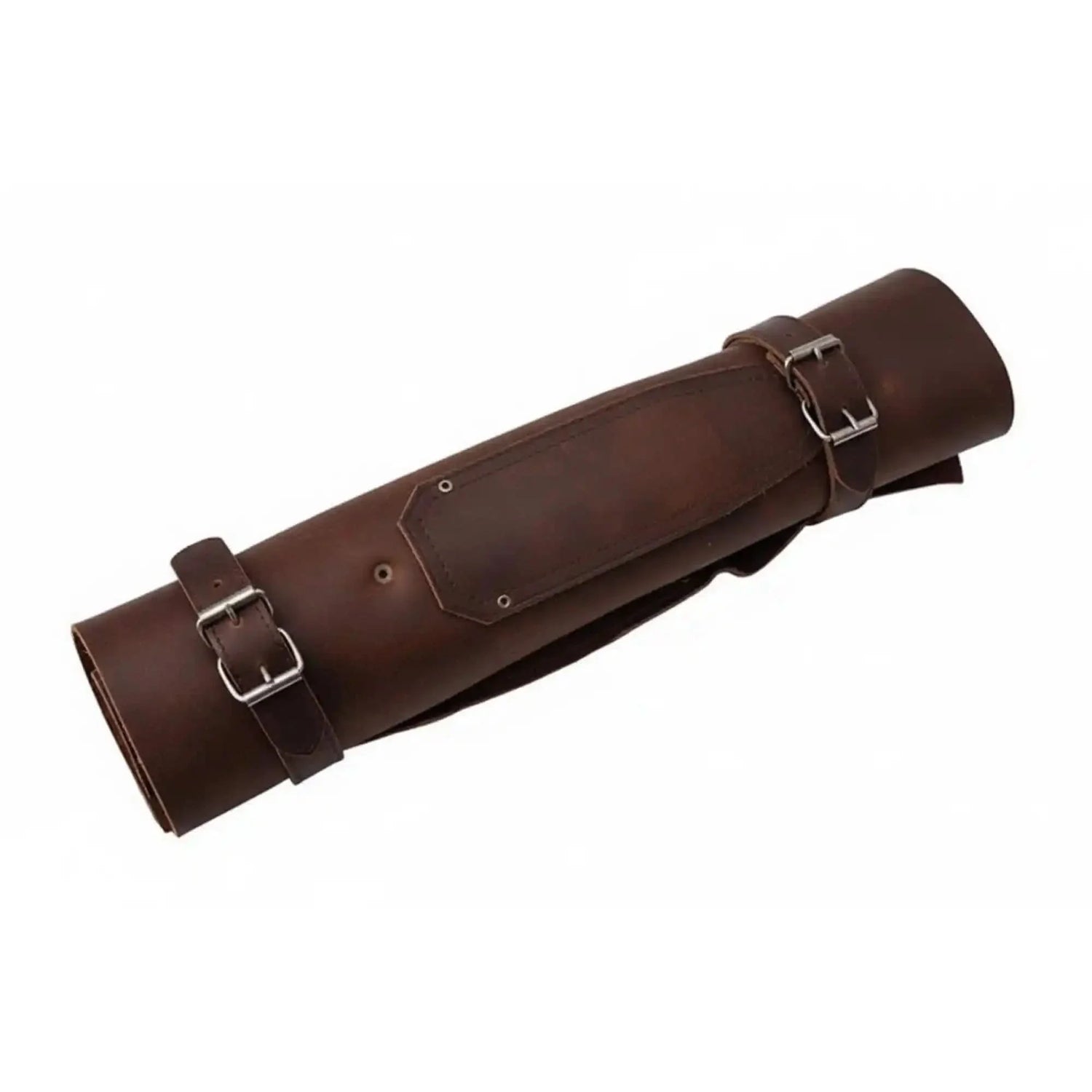 Hand-Forged Damascus Chef Knife Set with Leather Roll &amp; Sharpening Rod - Rosewood Handle Collection