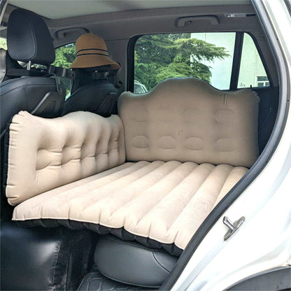 Umbrauto 29.53in/75cm Wide Car Air Mattress Inflatable SUV, Truck &amp; Van Back Seat Camping Bed with Pump &amp; Pillows, Beige
