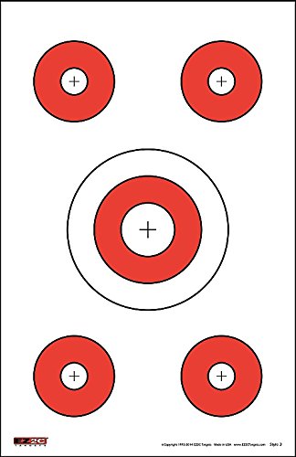 125 EZ2C Targets Favorites 5 Handgun Styles Paper Targets Bundle 11"x17" USA Made