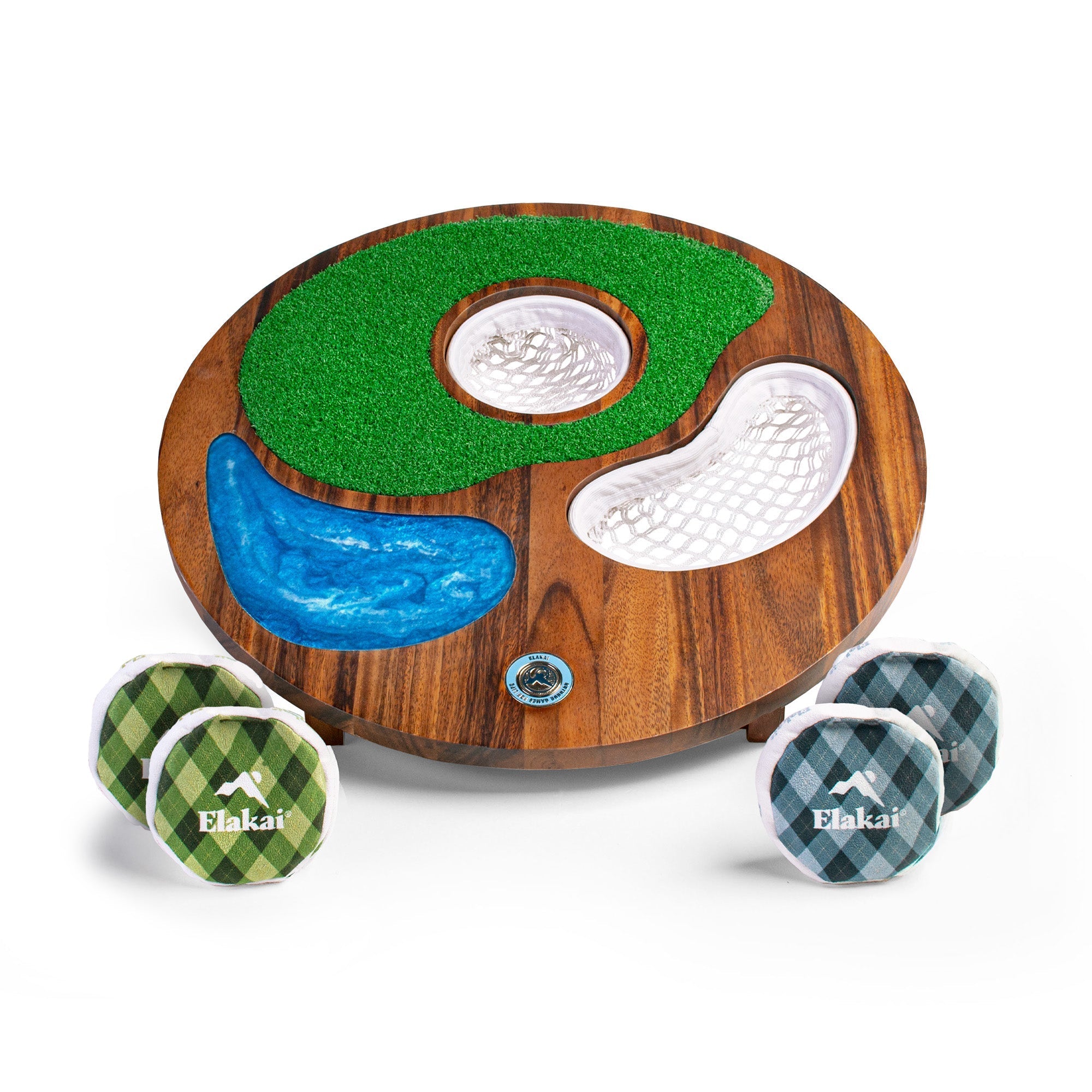 Elakai Island Hole | Premium Wood and Resin Cornhole x Golf Chipping Game