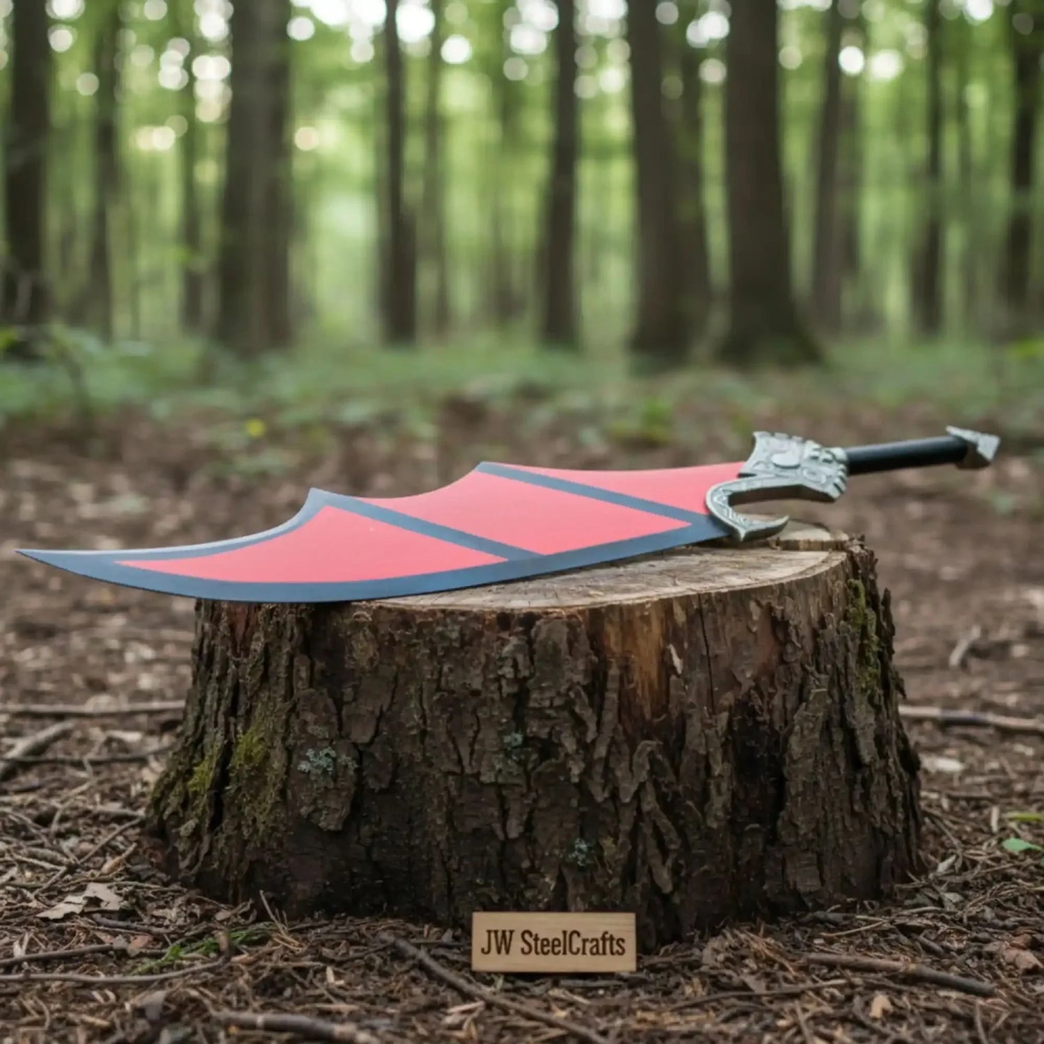 Handmade Crimson Wrath Dark Fantasy Warrior Sword | Red Powder-Coat Blade