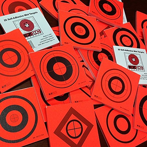 25 EZ2C Mini Shooting Targets Bright Fluorescent Self-Adhesive 3.5"x3.5" (25 count)
