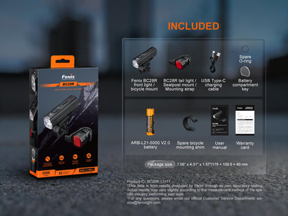 Fenix BC28R Smart Head &amp; Tail Bike Light Combo