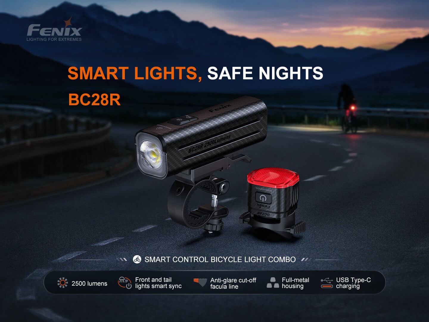 Fenix BC28R Smart Head &amp; Tail Bike Light Combo