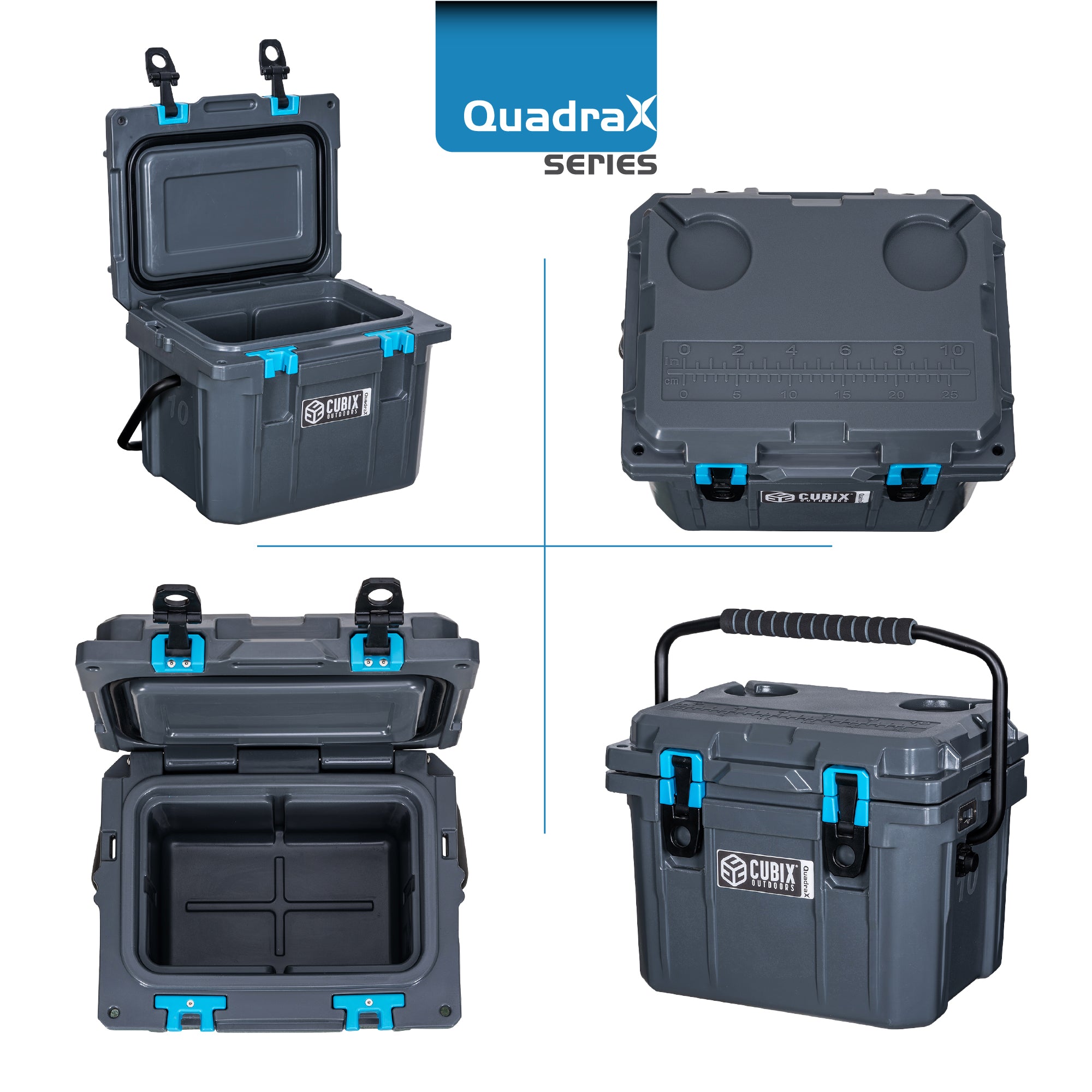 QuadraX 10QT Personal Cooler – Rotomolded Hard Cooler with 72-Hr Ice Retention &amp; Lifetime Warranty