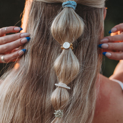 "Grow" Earthy Toned Silver Palm Tree Charm Hair Tie Bracelets