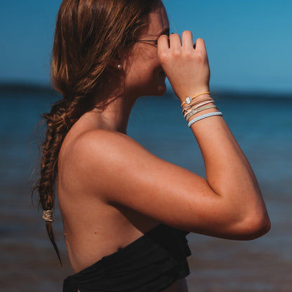 "Grow" Earthy Toned Silver Palm Tree Charm Hair Tie Bracelets