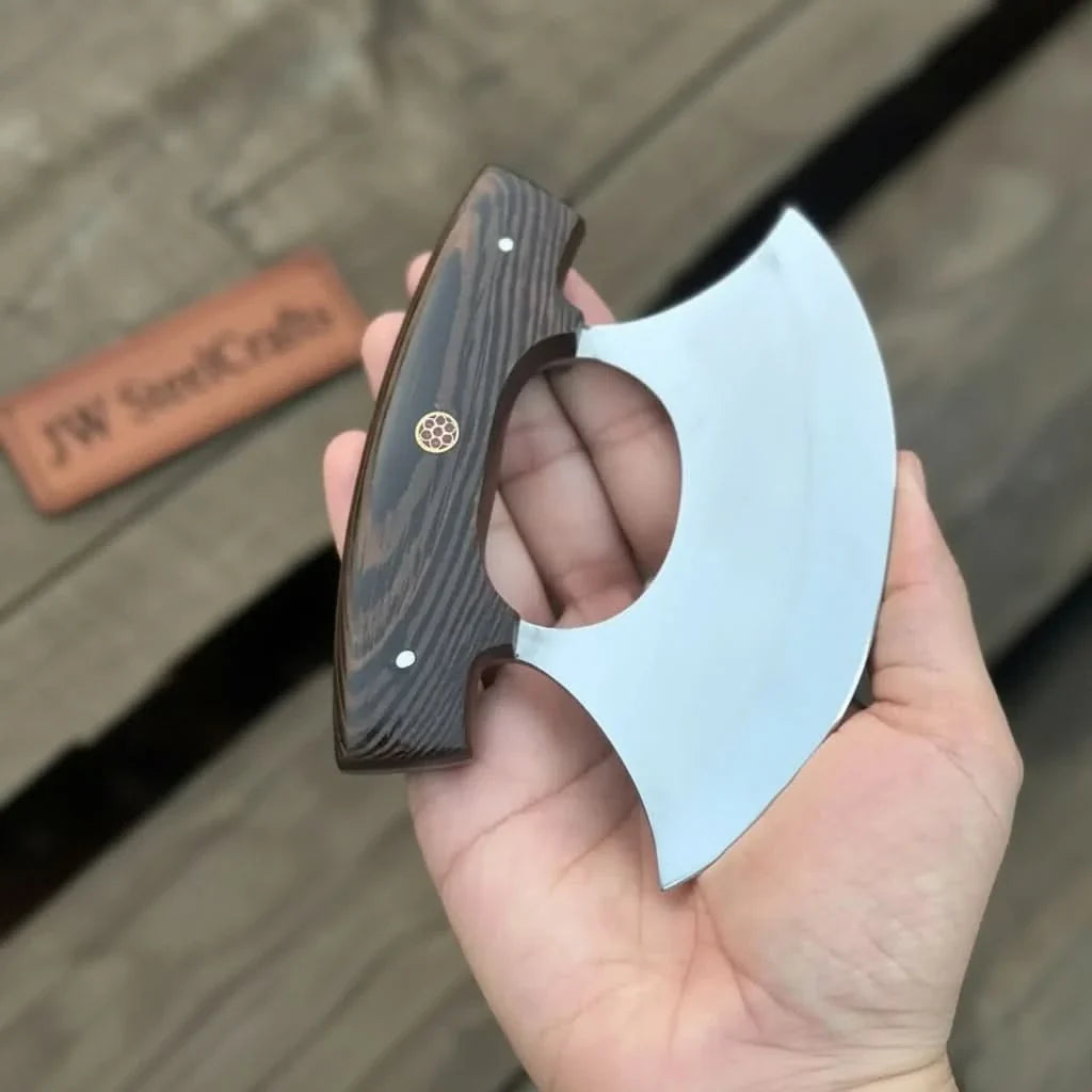 Handcrafted Ulu Chopper Knife – Wenge Wood Handle | Stainless Steel Blade | JW SteelCrafts
