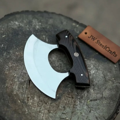 Handcrafted Ulu Chopper Knife – Wenge Wood Handle | Stainless Steel Blade | JW SteelCrafts
