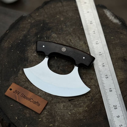Handcrafted Ulu Chopper Knife – Wenge Wood Handle | Stainless Steel Blade | JW SteelCrafts