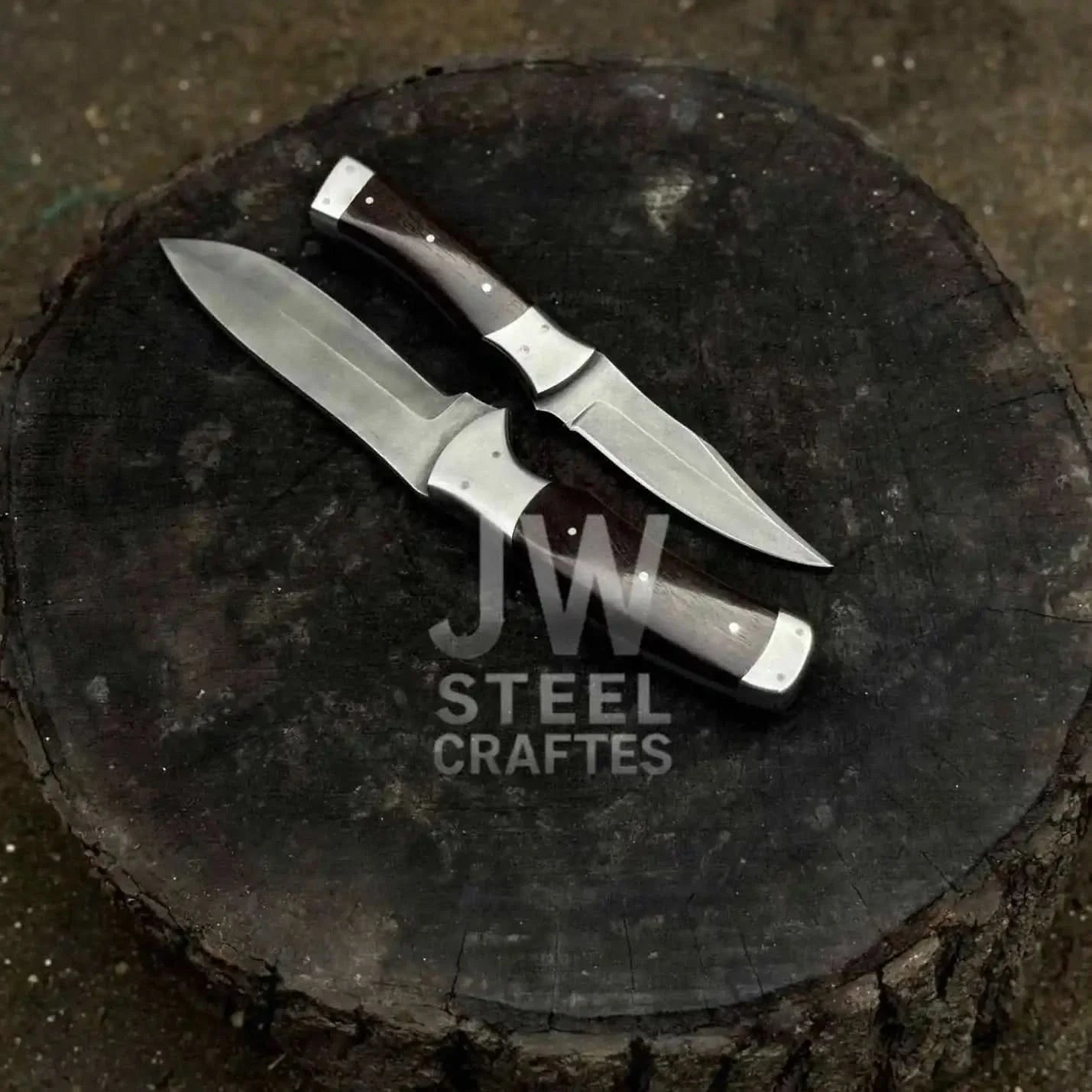 Hand-Forged 3-Piece Kitchen Knife Set with  Dark Rosewood Handles