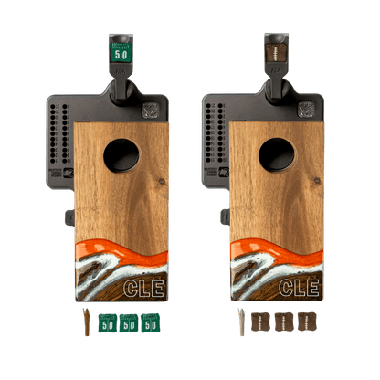 Mini Tabletop Resin &amp; Wood Cornhole Set | Gameday Collection