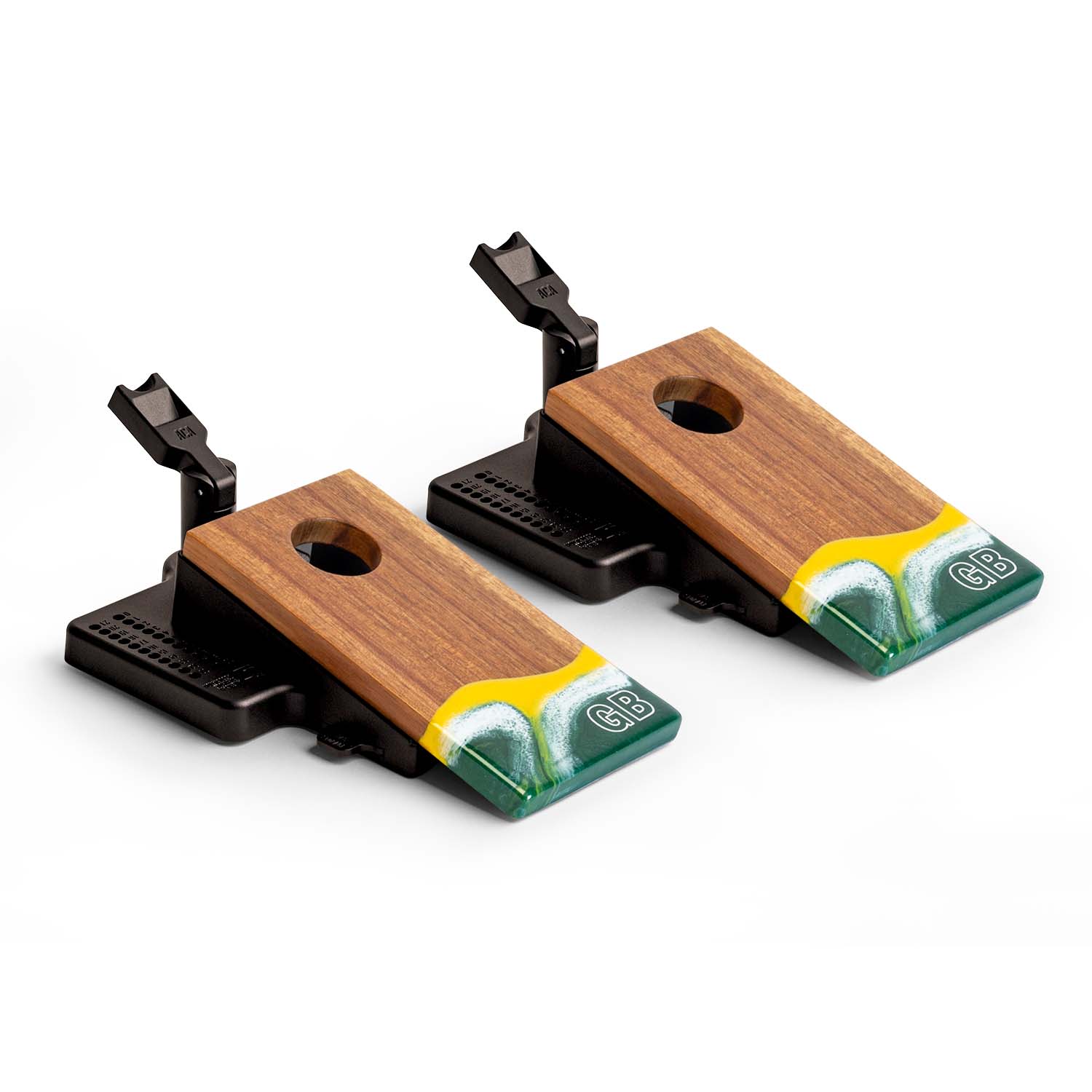 Mini Tabletop Resin &amp; Wood Cornhole Set | Gameday Collection