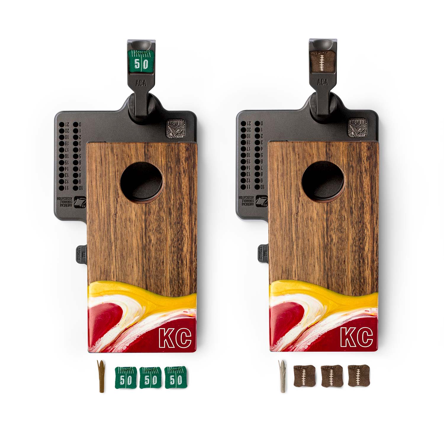 Mini Tabletop Resin &amp; Wood Cornhole Set | Gameday Collection