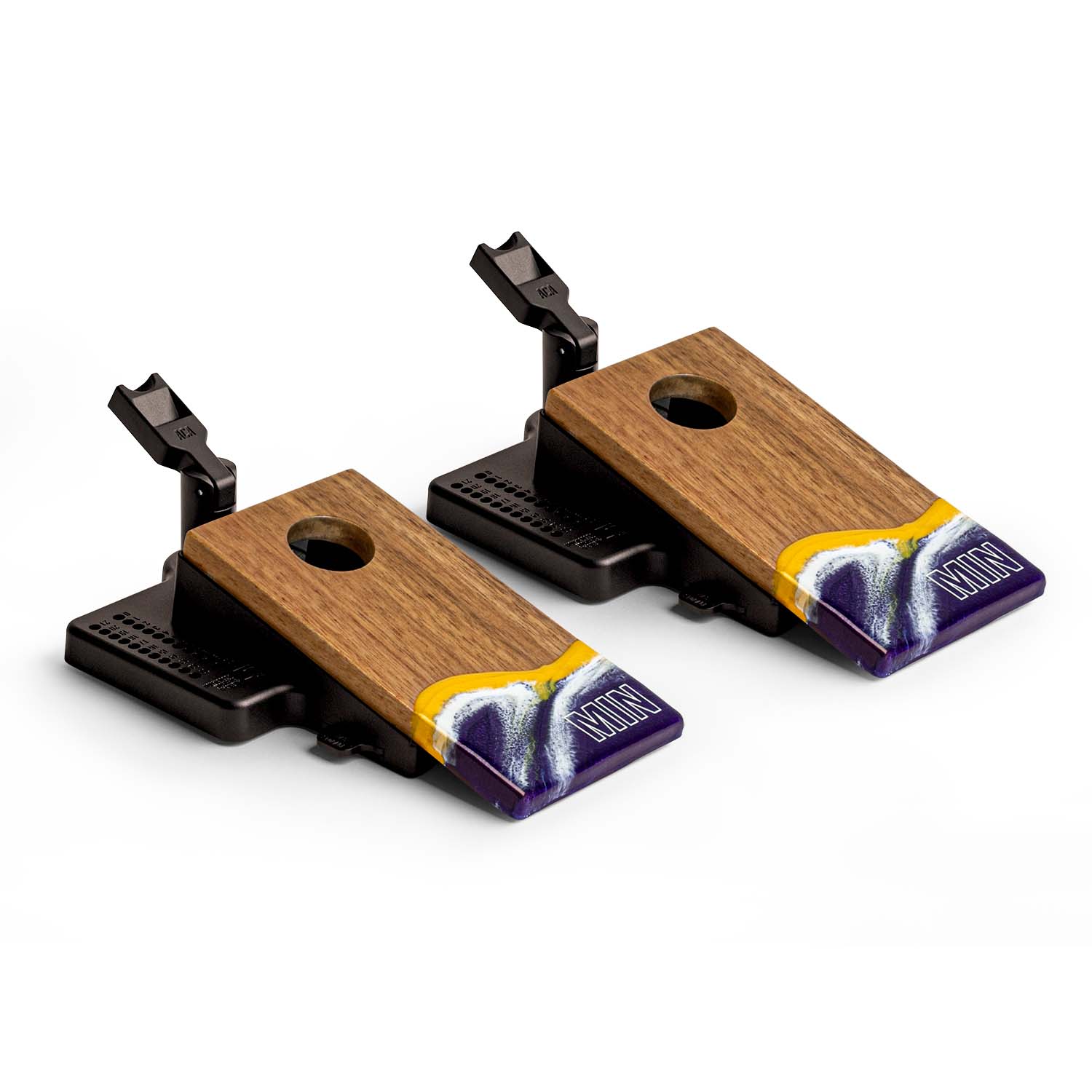 Mini Tabletop Resin &amp; Wood Cornhole Set | Gameday Collection