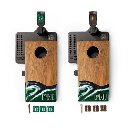 Mini Tabletop Resin &amp; Wood Cornhole Set | Gameday Collection