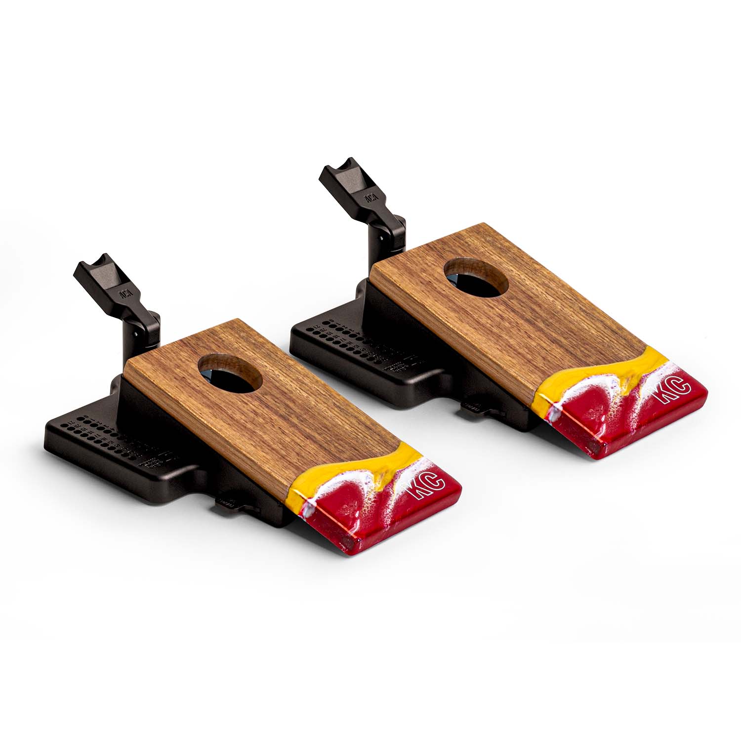 Mini Tabletop Resin &amp; Wood Cornhole Set | Gameday Collection
