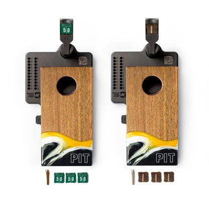 Mini Tabletop Resin &amp; Wood Cornhole Set | Gameday Collection