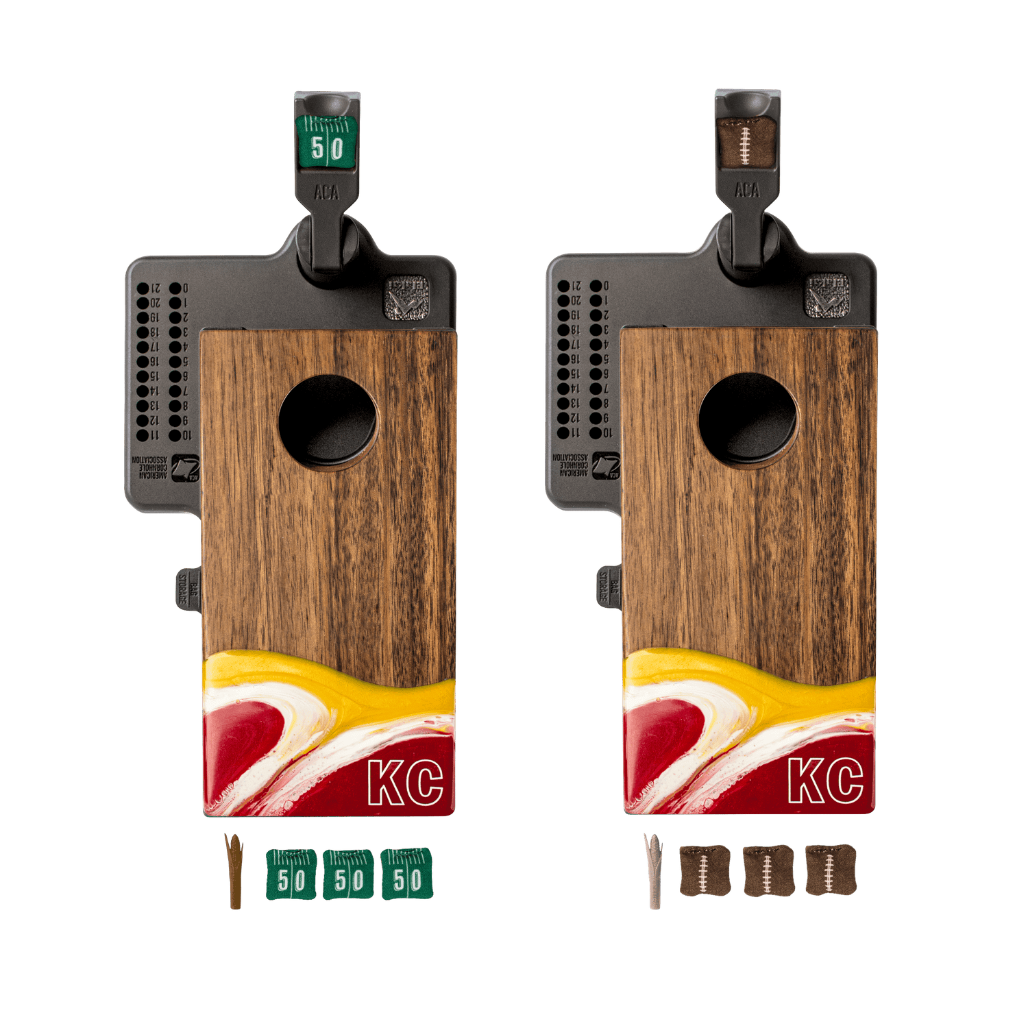 Mini Tabletop Resin &amp; Wood Cornhole Set | Gameday Collection