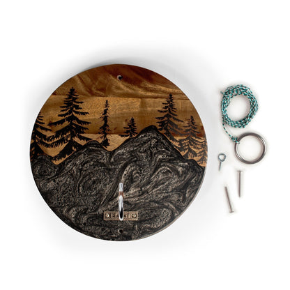 Mountain Acacia Wood Hook and Ring Toss Game