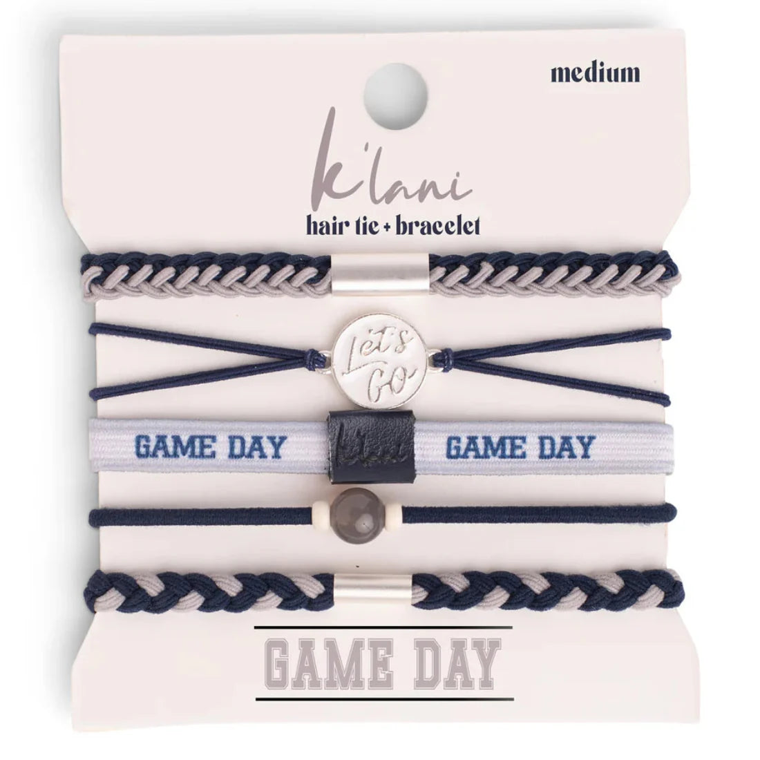 Game Day Navy Gray - Hair Tie Bracelet