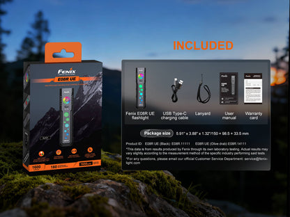 Fenix E08R UE Multi-Light EDC Flashlight With Red Light &amp; Green Laser