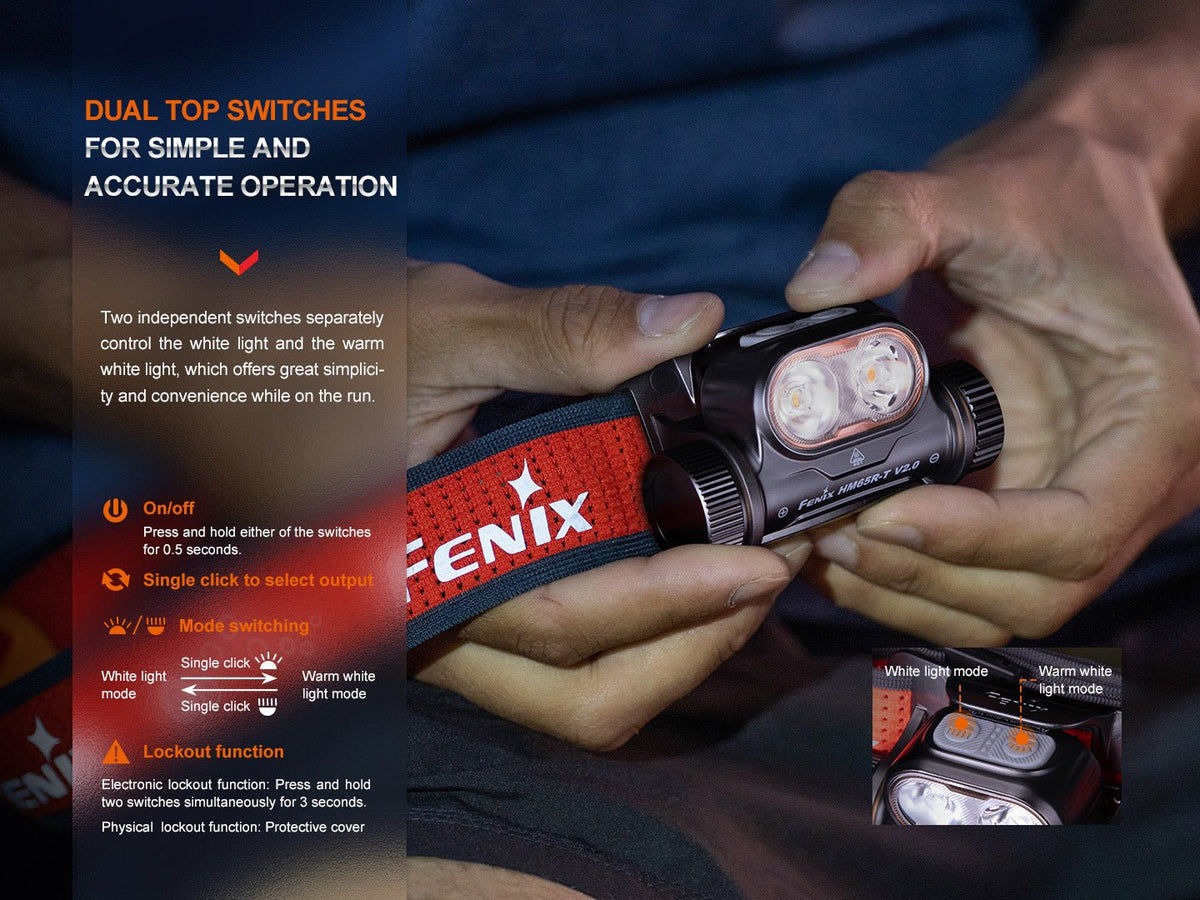 Fenix HM65R-T V2 Rechargeable Lightweight Trail Running Headlamp