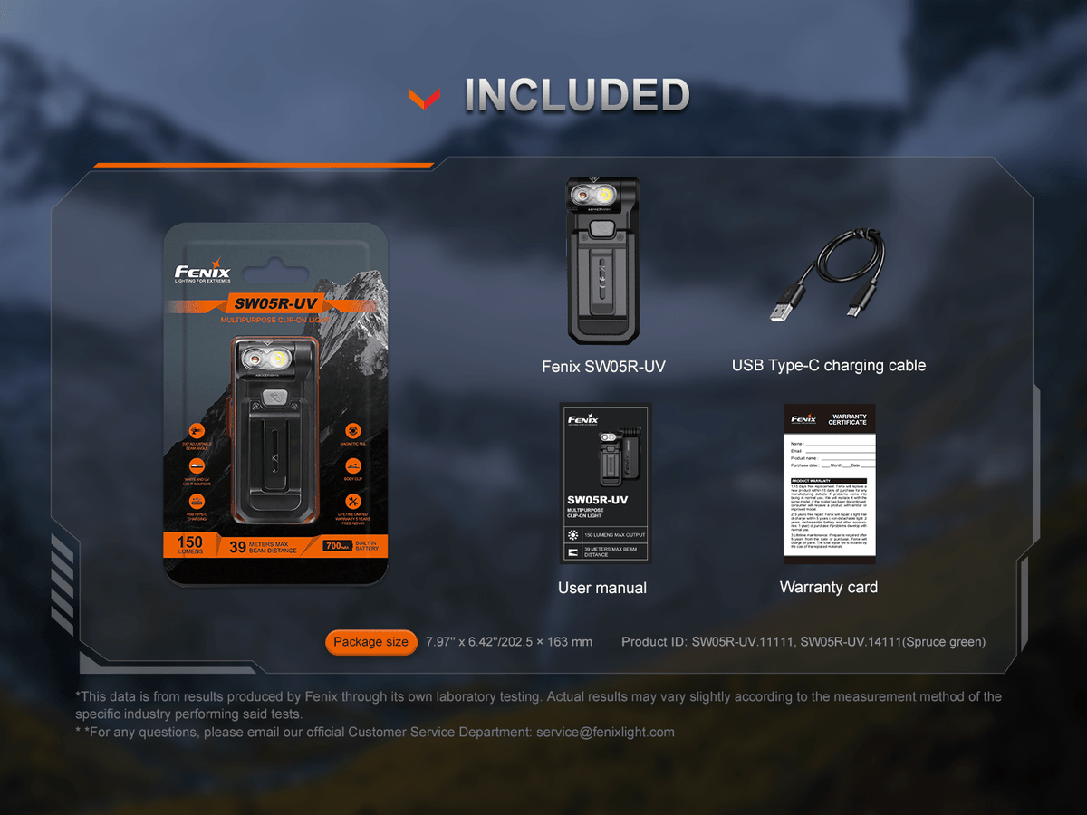 Fenix SW05R Multipurpose Clip-On Light with Red or UV Output
