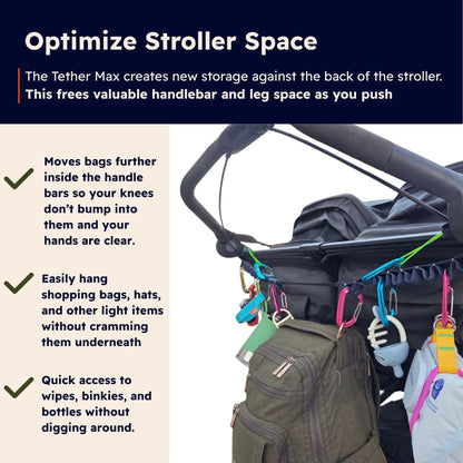 Tether Max – Stroller Gear Rail &amp; Multi-Use Bungee Gear Strap