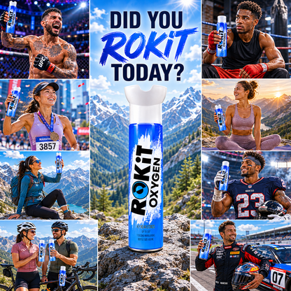 ROKiT Oxygen 10.4L | 3 Pack | 99.9% Pure Oxygen | 220+ Inhalations Each