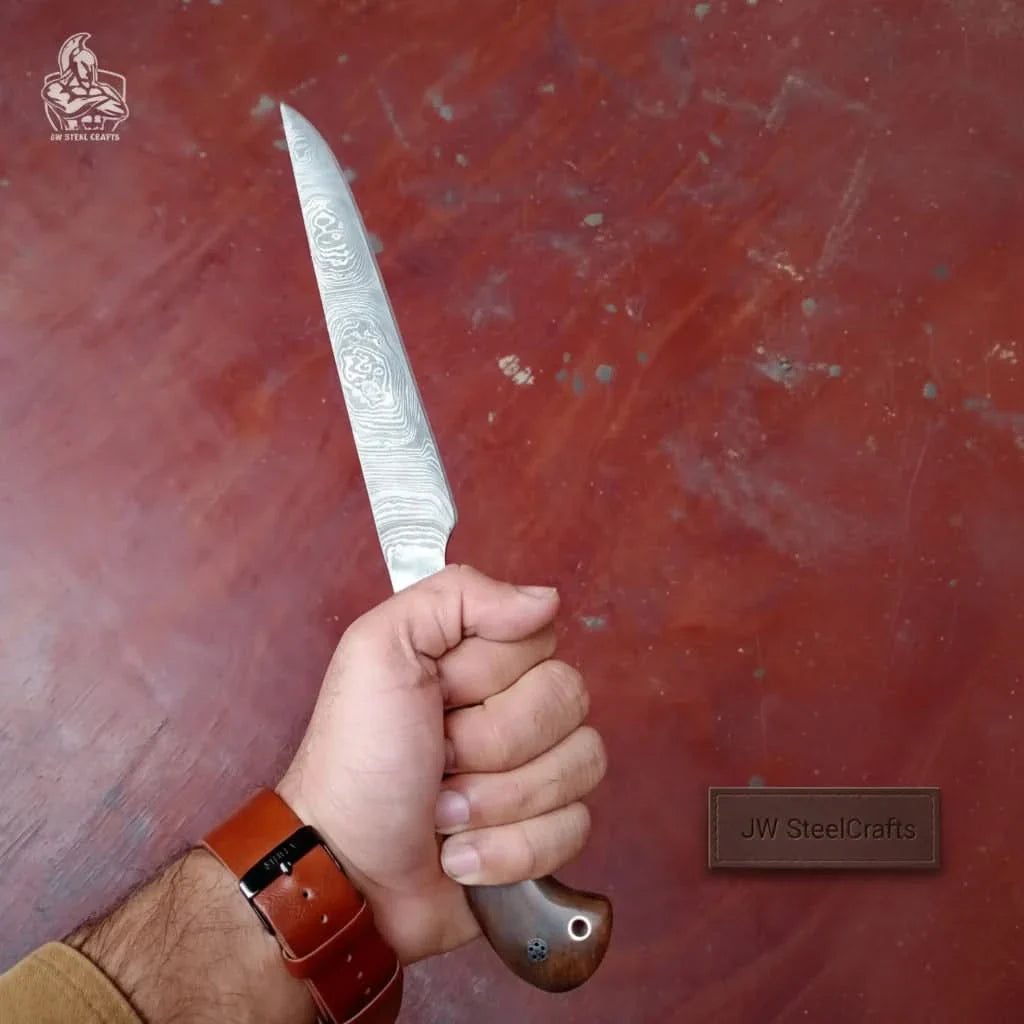 Handmade Damascus Fillet Knife - Premium Blade for Fish Processing &amp; Trimming