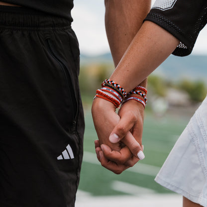 Game Day Red White Black- Hair Tie Bracelet