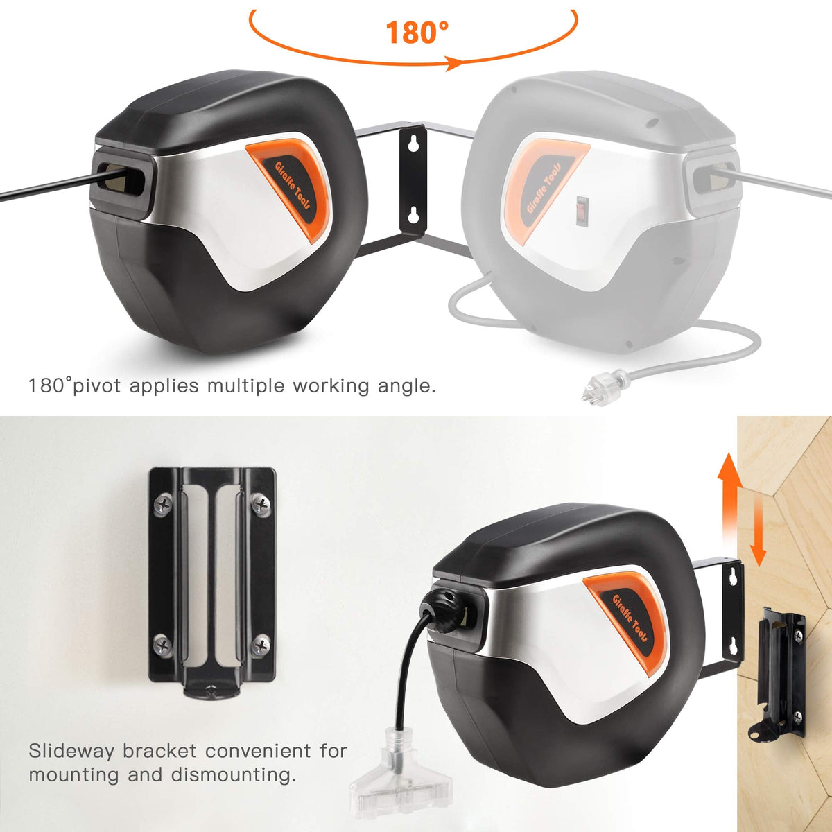 Retractable Extension Cord Reel-12AWG