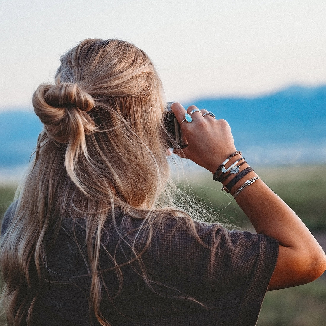 "Roam" Buffalo Charm Hair Tie Bracelets