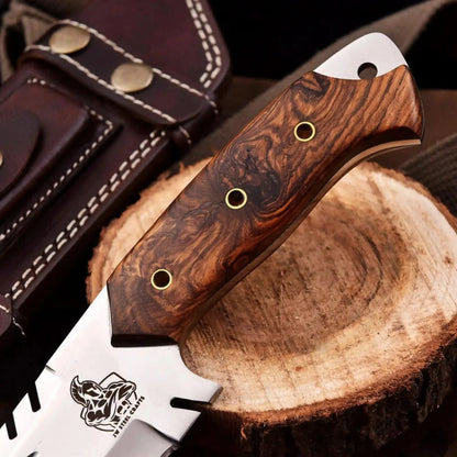 Tracker knife Full Tang Fixed Blade Knife – Stainless Steel Blade &amp; Burl Wood Handle | JW SteelCrafts