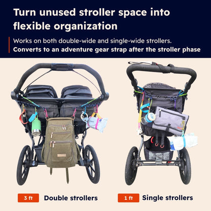 Tether Max – Stroller Gear Rail &amp; Multi-Use Bungee Gear Strap