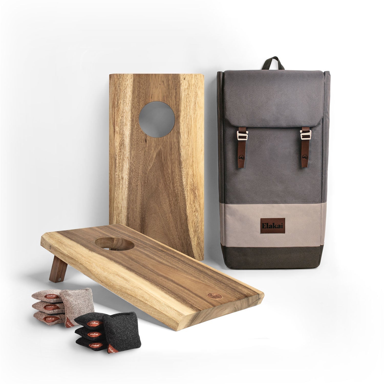 Studio Series Live Edge Acacia 1x2 Travel Cornhole Set