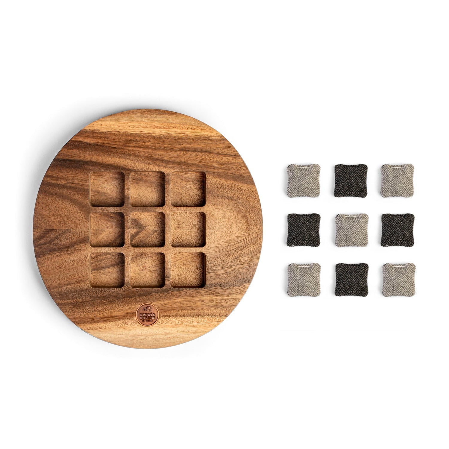 Studio Series Live Edge Acacia Wood Tic Tac Toe Game
