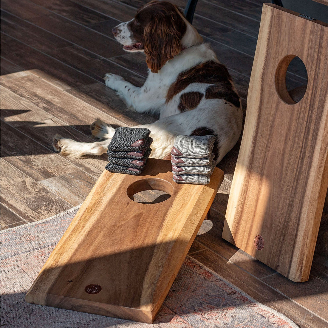 Studio Series Live Edge Acacia 1x2 Travel Cornhole Set