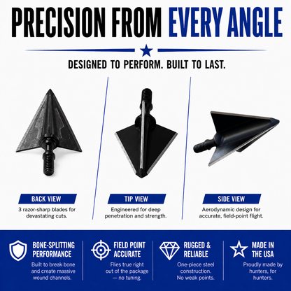 TOTA | 100 grain broadhead | 1-1/8 inch | fixed 3-blade