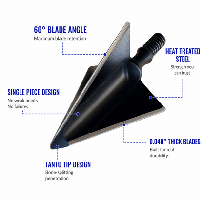 TOTA | 125 grain broadhead | 1-1/8 inch | fixed 3-blade