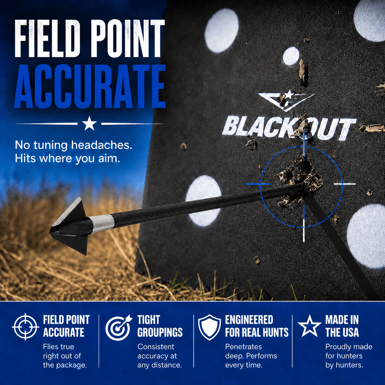 TOTA | 100 grain broadhead | 1-inch single bevel | fixed blade